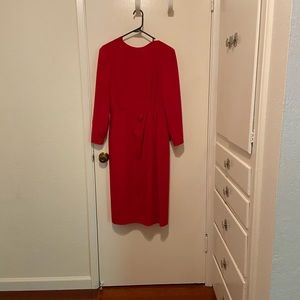 Posh by jay anderson red midi dress with bow